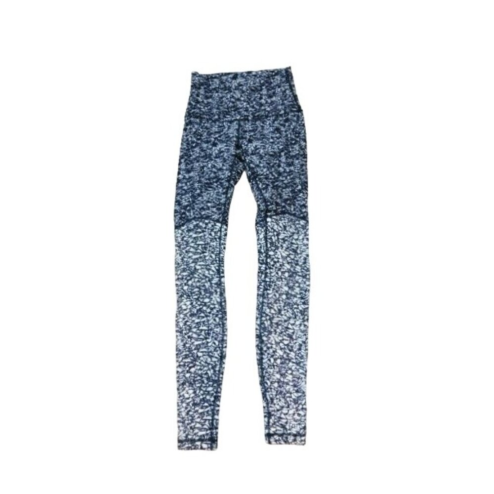 Lululemon Size 4 Black White Print High Waist Athletic Active Sporty Pants